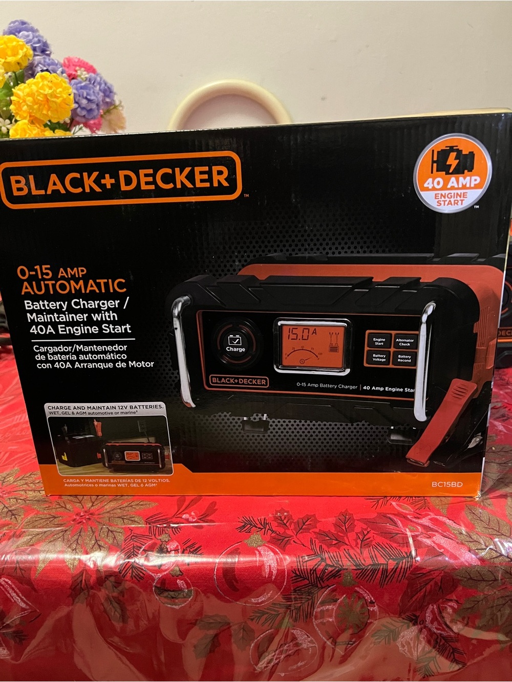 15 Amp 12V Bench Battery Charger/Maintainer BLACK+DECKER BC15BD Fully Automatic